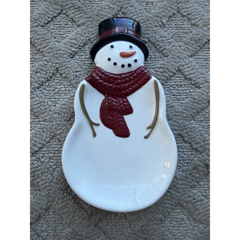 St. Nicholas Square YULETIDE SNOWMAN Spoon Rest, 8", Christmas, New, NWT
